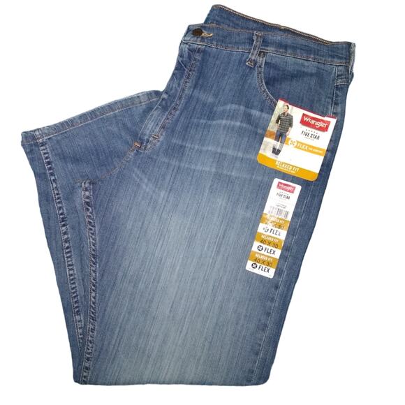 [B6] Wrangler Denim Flex for Comfort Relaxed Fit Jeans, Size 46X30 - Picture 6 of 7